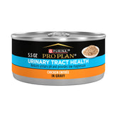 Purina Pro Plan front can showing chicken in gravy and product name benefit urinary support