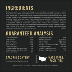 Purina Pro Plan vista de la etiqueta nutricional con información de ingredientes clave