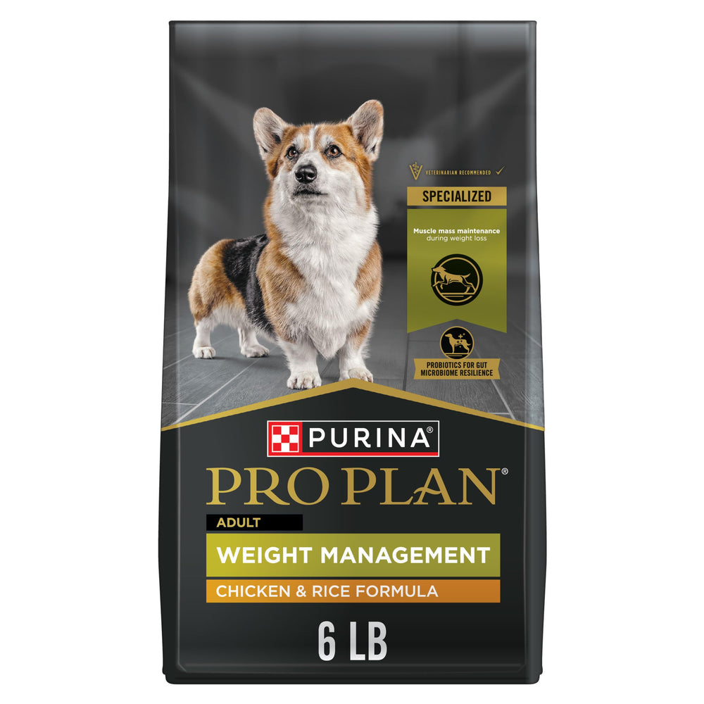 Purina Pro Plan frente del empaque mostrando fórmula para control de peso