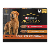 Purina Pro Plan front packaging showing 12 cans and variety benefits