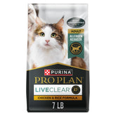 Purina Pro Plan LiveClear frente del paquete mostrando la marca y beneficio antialérgeno