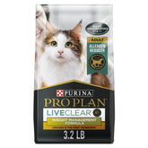 Purina Pro Plan frente del paquete mostrando fórmula LIVECLEAR y control de peso