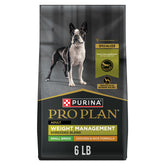 Purina Pro Plan front packaging showing weight-control benefits