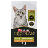 Purina Pro Plan front packaging showing weight management benefits
