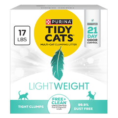 Purina Tidy Cats front box showing product and unscented benefit