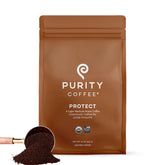 PURITY COFFEE front packaging showing freshness and preserved antioxidants