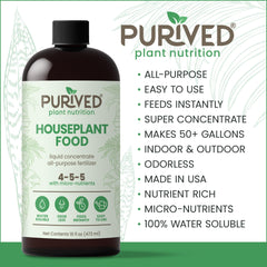 Purived etiqueta posterior con instrucciones claras y beneficios