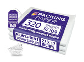 Purple Papers paquete frontal mostrando 320 hojas para mudanzas y ahorro