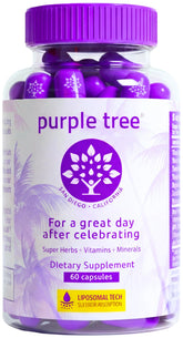 Purple Tree frente del envase mostrando beneficios y diseño