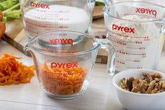Pyrex marcas rojas visibles para mediciones rápidas y precisas