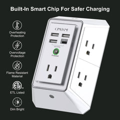 QINLIANF detalle del puerto USB-C, carga rápida y ordenada de dispositivos