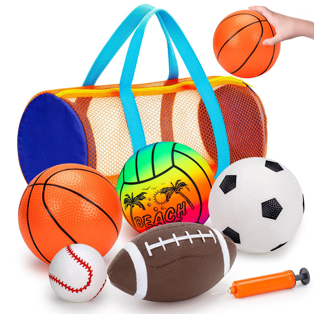 Qirptey pack frontal con cinco pelotas y bolsa, ideal para iniciar deportes