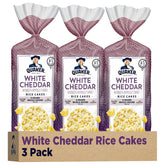 Quaker empaque frontal de tortas de arroz white cheddar mostrando diseño y cantidad