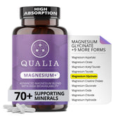 Qualia Life Sciences bottle front view showing full-spectrum magnesium benefits