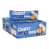 Quest frontal del paquete mostrando la marca y nutrientes clave