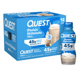 Quest vanilla front bottle showing clean branding and high protein benefit
