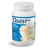 Quest front canister showing label and serving info, convenient storage benefit