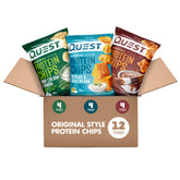 Quest front packaging showing all three included flavors and convenience