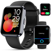 Quican smartwatch front view showing vibrant 1.8 inch screen and clear icons for quick glance use