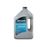 Quicksilver 25W-40 frente del envase mostrando etiqueta y volumen, protección garantizada