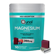 Qunol front packaging showing mixed berry chews and 90-count convenience