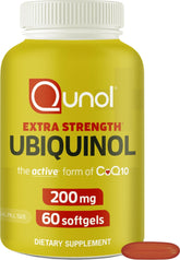 Qunol envase frontal mostrando potencia y formato de 60 cápsulas, fácil identificación