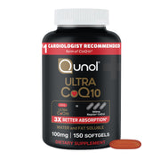 Qunol Ultra CoQ10 front packaging showing bottle and label benefits