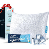 QUTOOL almohada frontal king mostrando su tamaño y soporte
