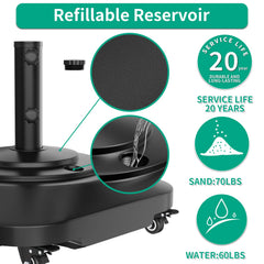 QZER umbrella base caster wheels with locks for easy mobility and secure hold
