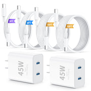 QZIIW cargador 45W frontal mostrando diseño compacto y potencia