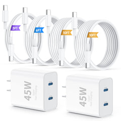 QZIIW cargador 45W frontal mostrando diseño compacto y potencia