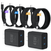 QZIIW vista frontal del cargador 45W mostrando beneficios de carga rápida