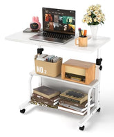 QZMDSM front view of 32-inch desk showing compact footprint and mobility