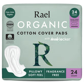 Rael XL overnight pack front view showing count and organic cotton benefit