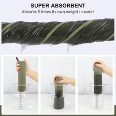 Rainleaf towel hung by snap loop drying fast to prevent damp smells