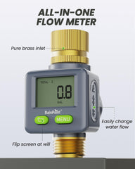 RAINPOINT close-up of brass inlet and outlet threads, rust-resistant long-lasting build