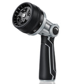 RAINPOINT nozzle front view showing solid metal body and durable build benefits