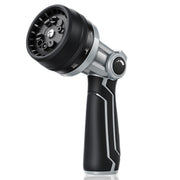 RAINPOINT nozzle front view showing solid metal body and durable build benefits