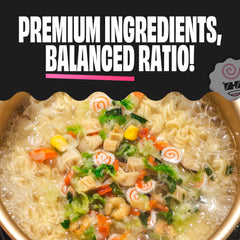 Ramen Bae primeros planos de camarones que resaltan textura y sabor
