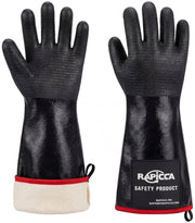 RAPICCA gloves front packaging showing size and features for safe grilling