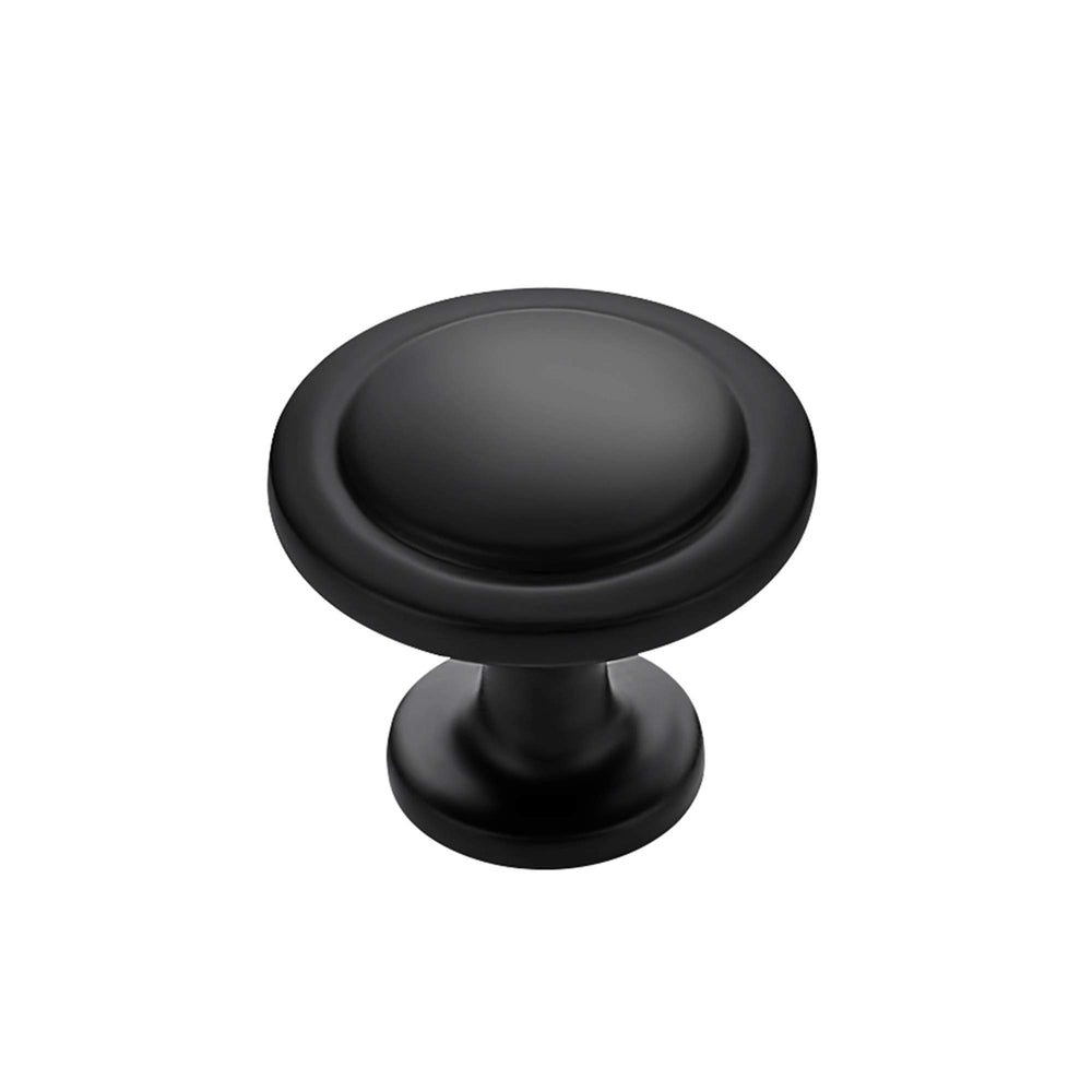 Ravinte matte black knob front view showing clean design and easy grip
