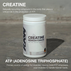 Cuchara medidora con RAW creatine para dosis diaria precisa
