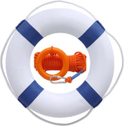 RAYBITU front view of 20-inch lifebuoy showing rope and grab cord for quick deployment