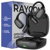 Raycon auriculares frontales mostrando diseño abierto y confort