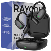 Raycon auriculares frontales mostrando diseño abierto y confort