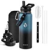RAYMYLO front view showing bottle shape and powder coat, durable grip benefit