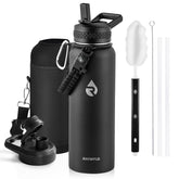 RAYMYLO 40 oz front view showing bottle and included accessories benefit durability
