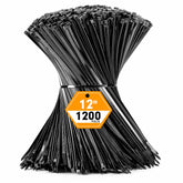 RAZCC frontal del paquete de 1200 bridas negras, ahorro y cantidad