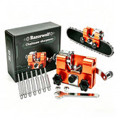 Razorwolf Pro vista frontal del afilador y kit listo para usar beneficiando mantenimiento rápido