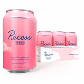 Recess front packaging showing Strawberry Rose 12-pack and convenience benefit